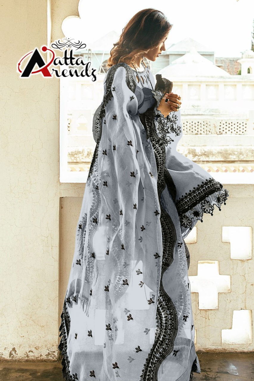 Atta Trendz 2707 Heavy Georgette Ethnic Wear Top And Pant With Dupatta Readymade Collection
